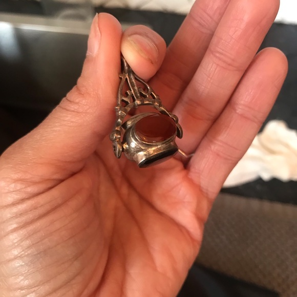 Vintage Sterling Silver Pendant w genuine stones. - Picture 4 of 6